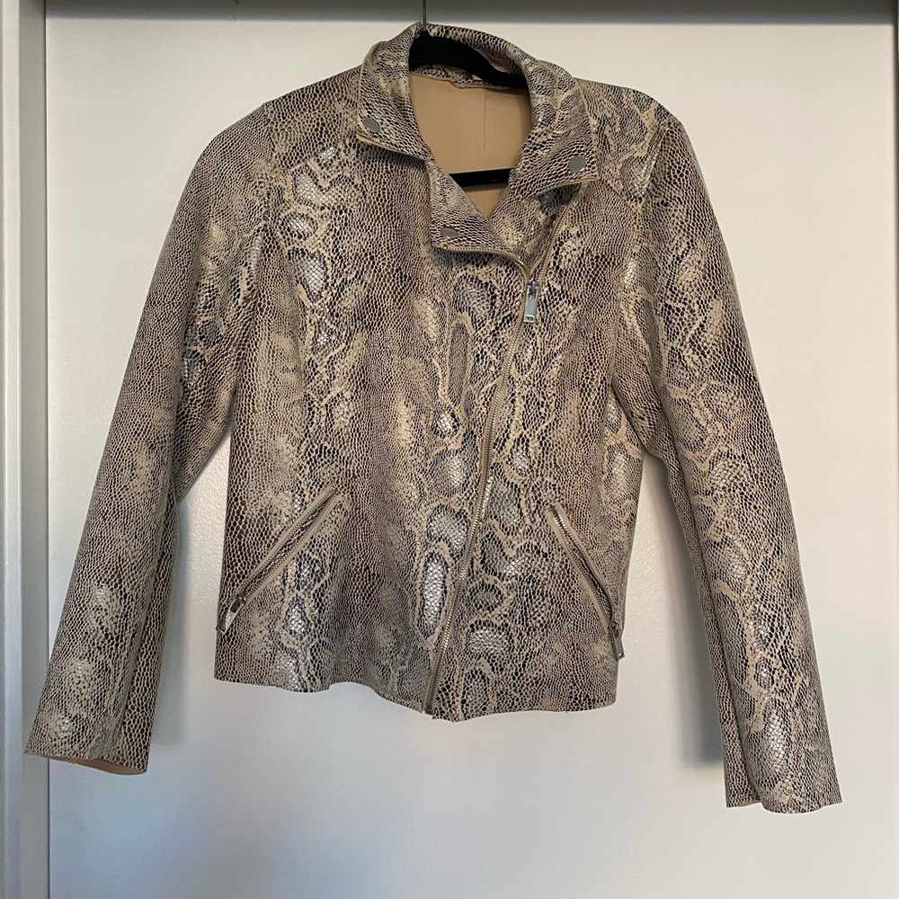 Faux leather snake print jacket from philosophy.